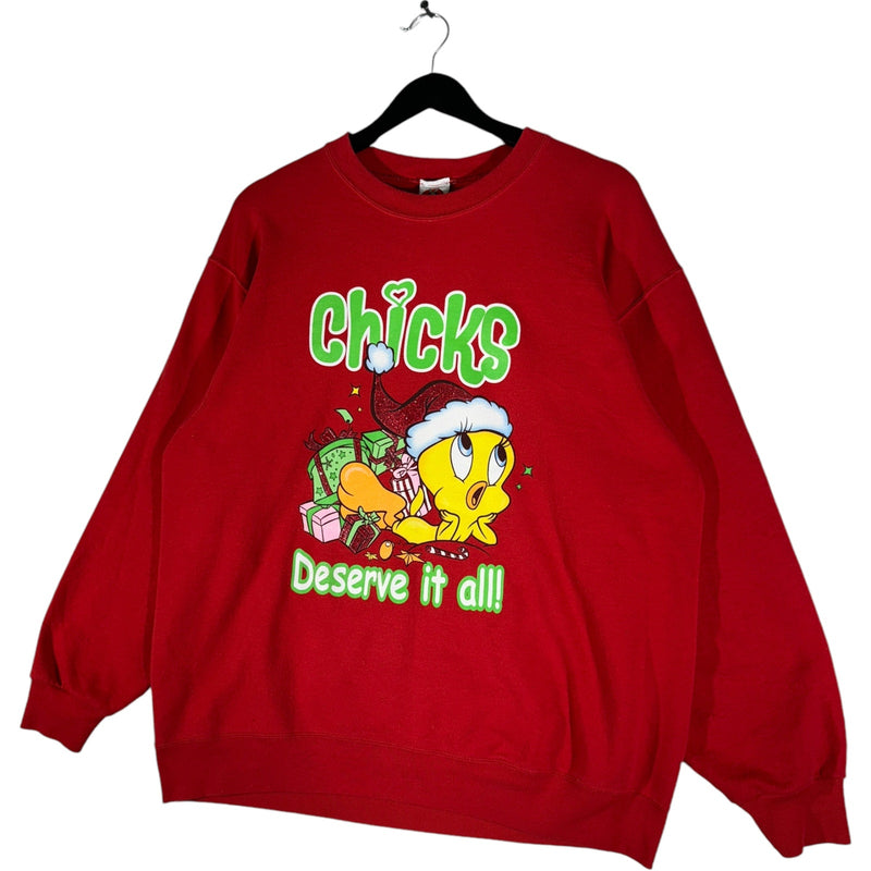 Vintage "Chicks Deserve It All" Tweety Bird Christmas Crewneck