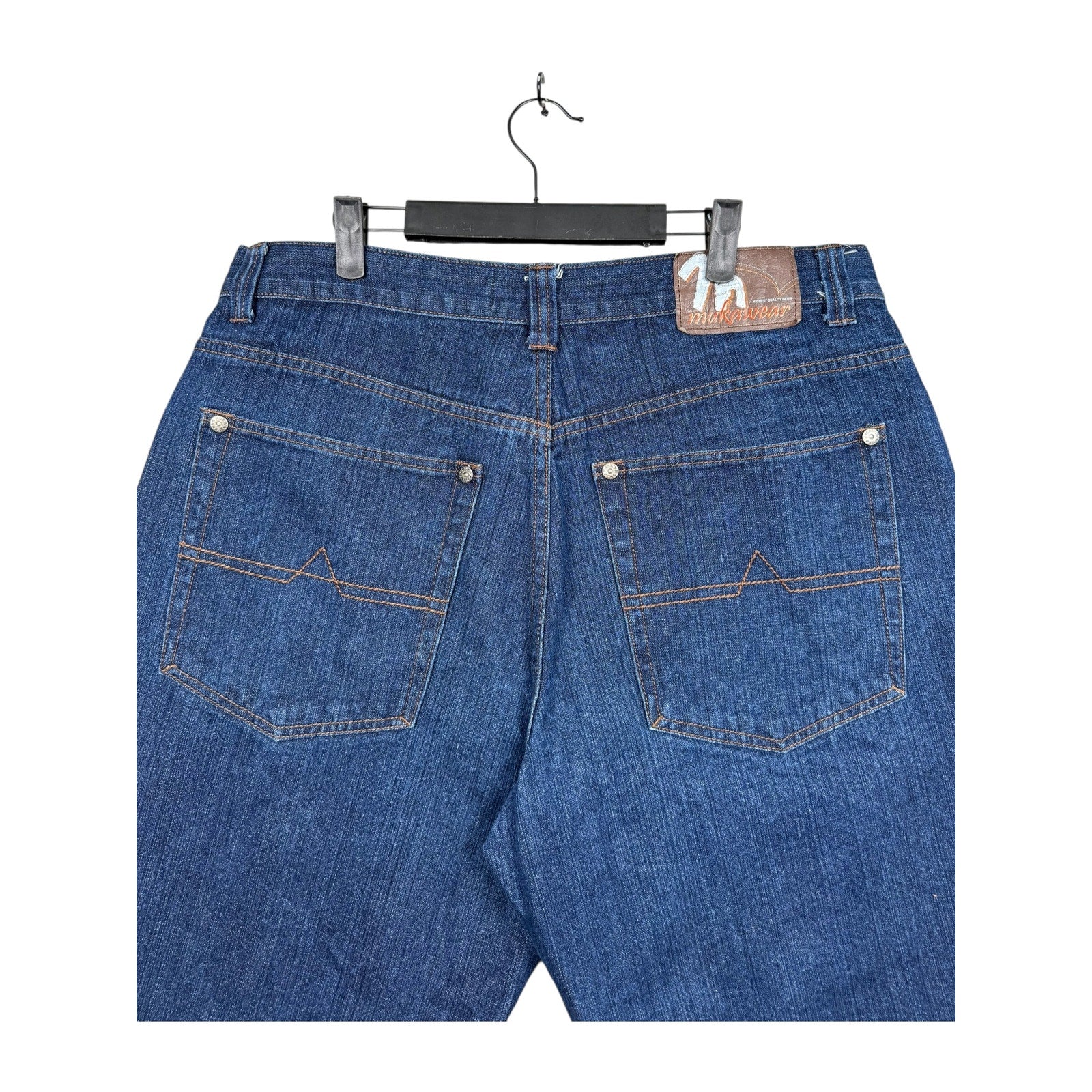 Vintage Straight Med-Wash Bermuda Jean Denim Shorts 38