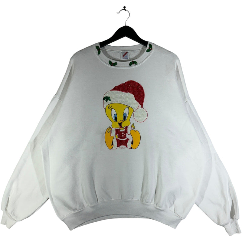 Vintage Christmas Tweety Bird Sparkly Crewneck