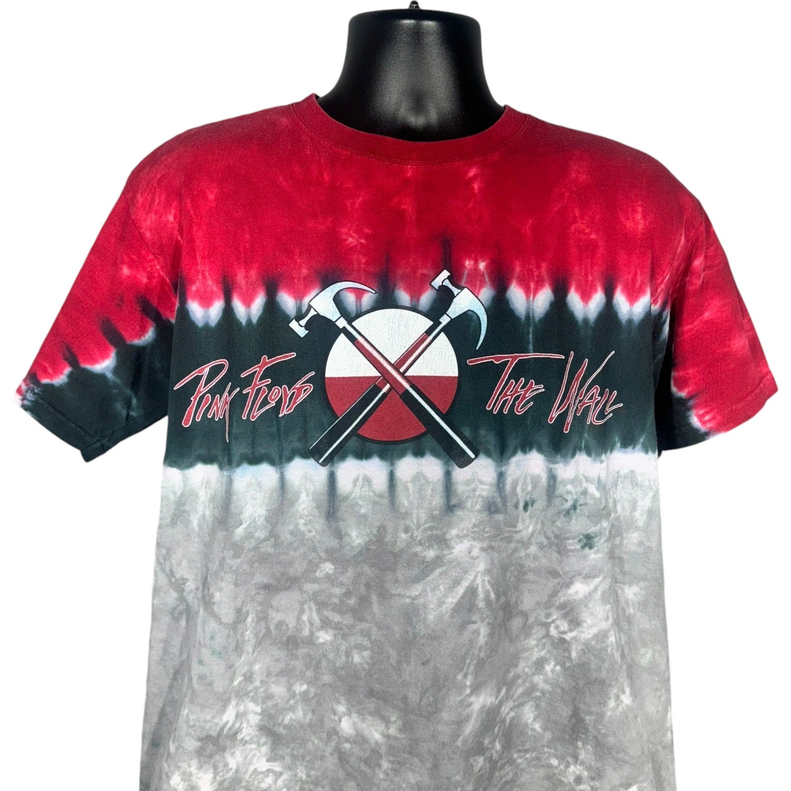 Vintage Liquid Blue Pink Floyd The Wall Tie Dye Band Tee