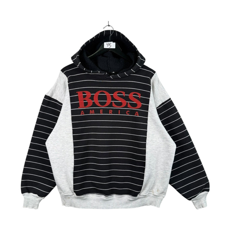 Vintage Boss America Striped Hoodie