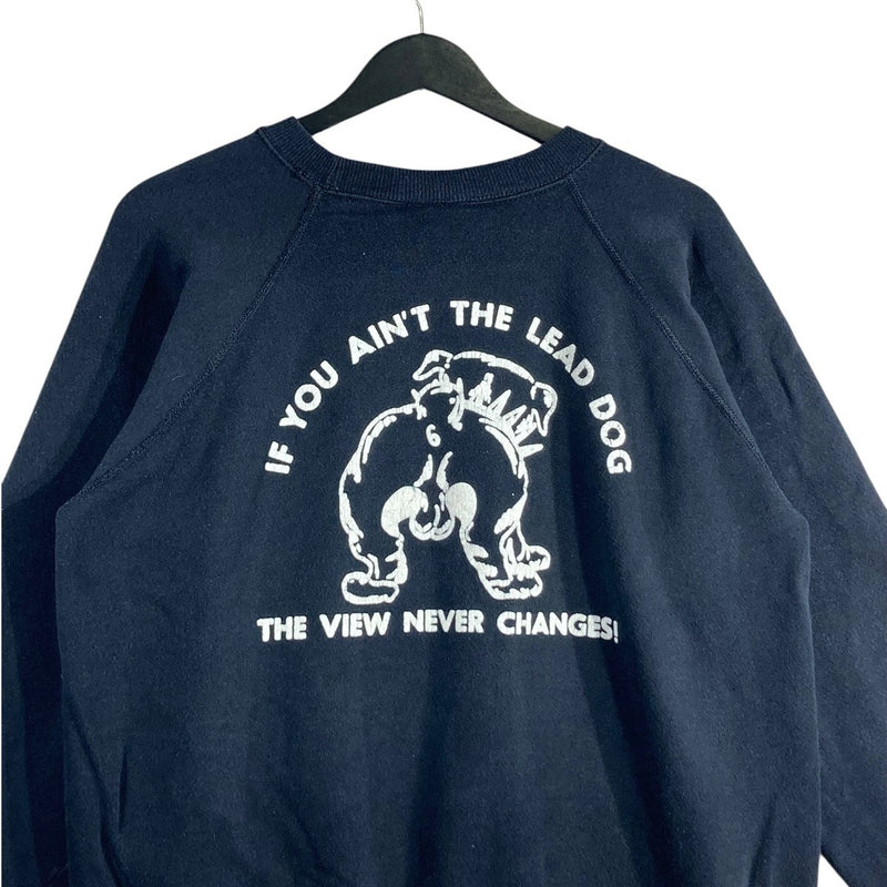 Vintage Lead Dog Slogan Graphic Crewneck