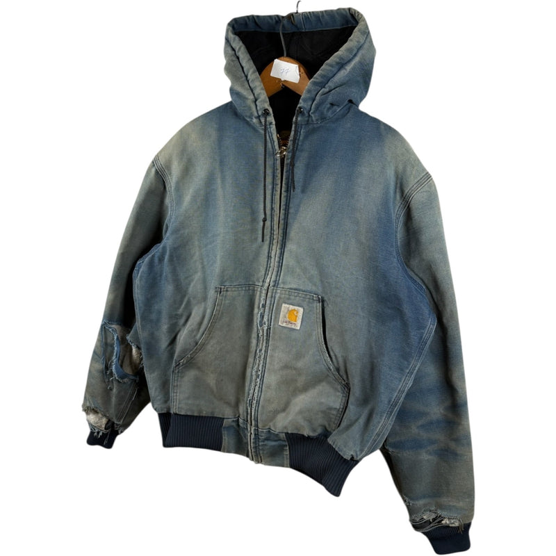 Vintage Carhartt Distressed Full Zip Hooded Workwear Jacket