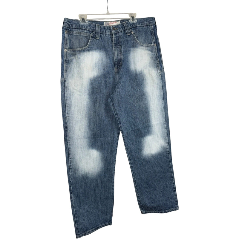 Vintage Brooklyn Xpress Baggy Embroidered Jeans Blue Mens 39
