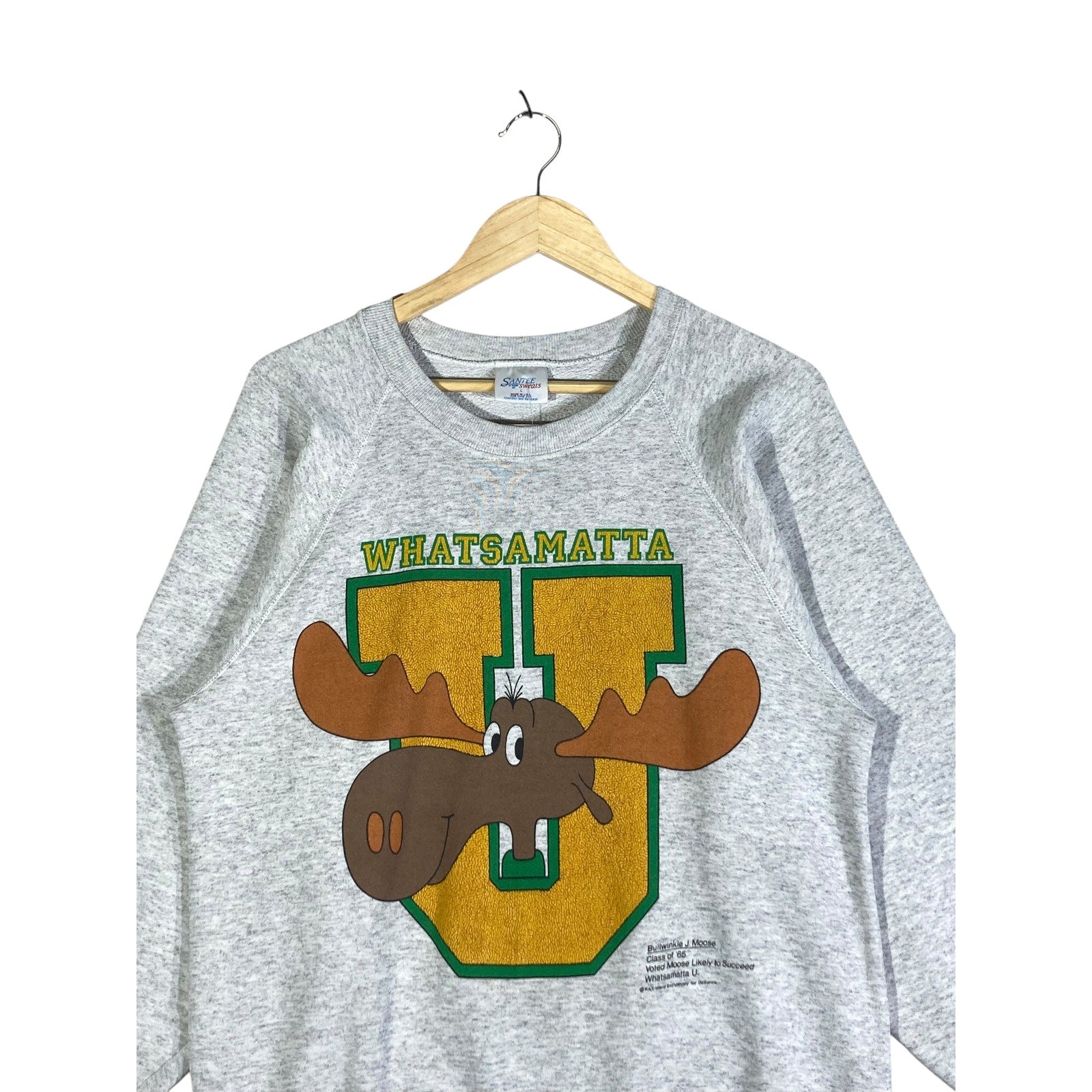 Vintage Whatsamatta University Rocky & Bullwinkle Crewneck