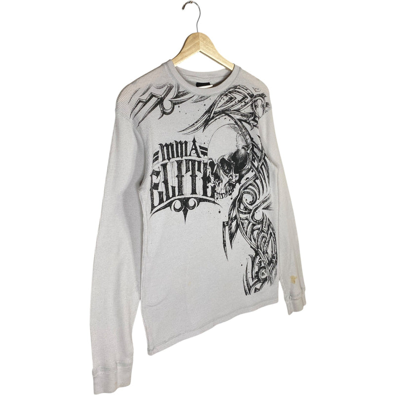 Vintage MMA Elite Skull Tribal Thermal Long Sleeve T-Shirt