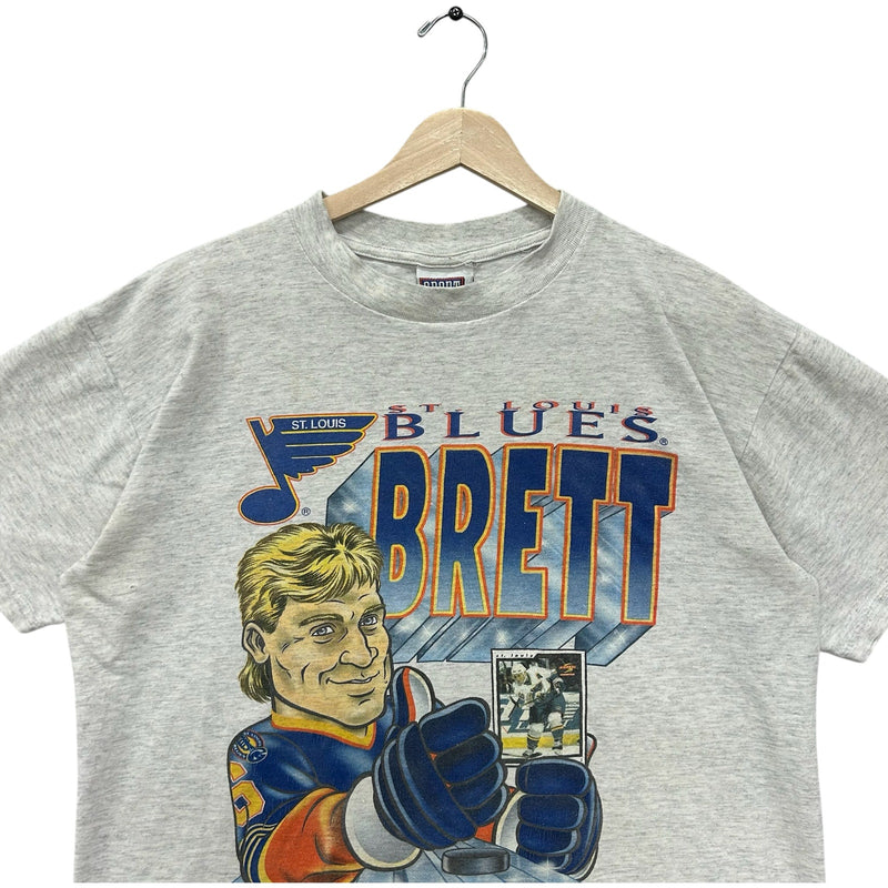 Vintage St. Louis Blues Brett Hull Caricature Tee