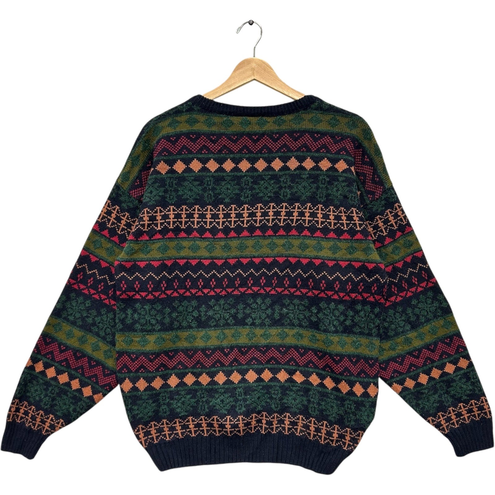 Vintage Knit Patterned Pullover Sweater