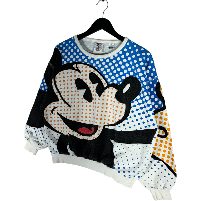 Vintage Woman's Disney Polka Dot Mickey Crewneck