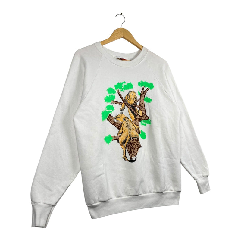 Vintage Jungle Lion Graphic Crewneck