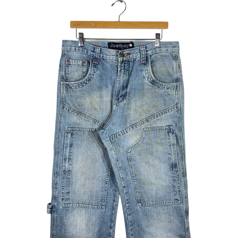 Vintage Justboy Double Knee Big Pockets Carpenter Jeans 34x33