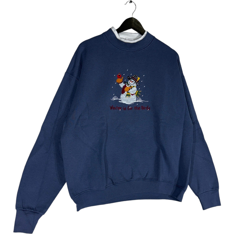 Vintage Snow Man "Winter Is For The Birds" Crewneck 90s