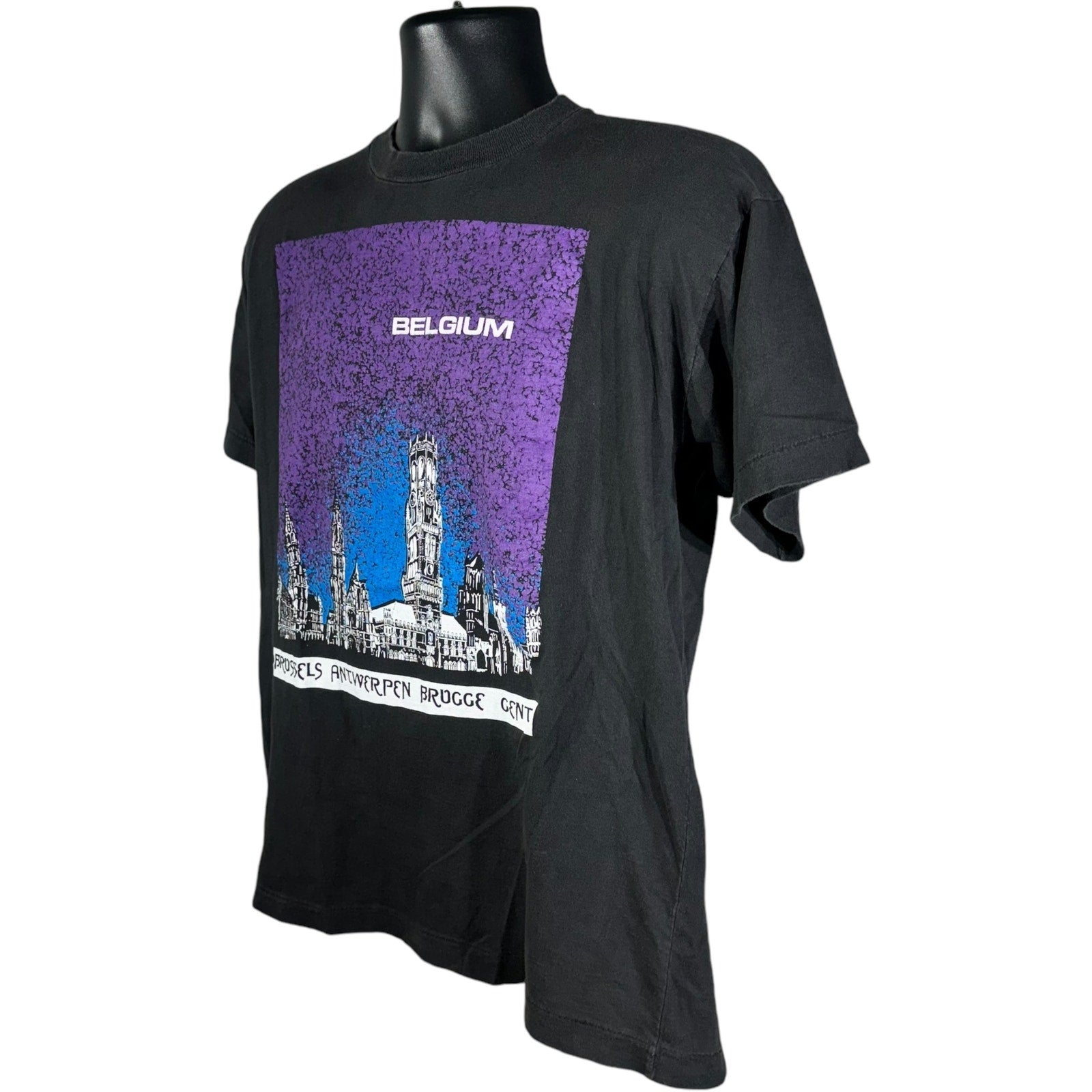 Vintage Belgium Brussels Cityscape Souvenir Tee 90s