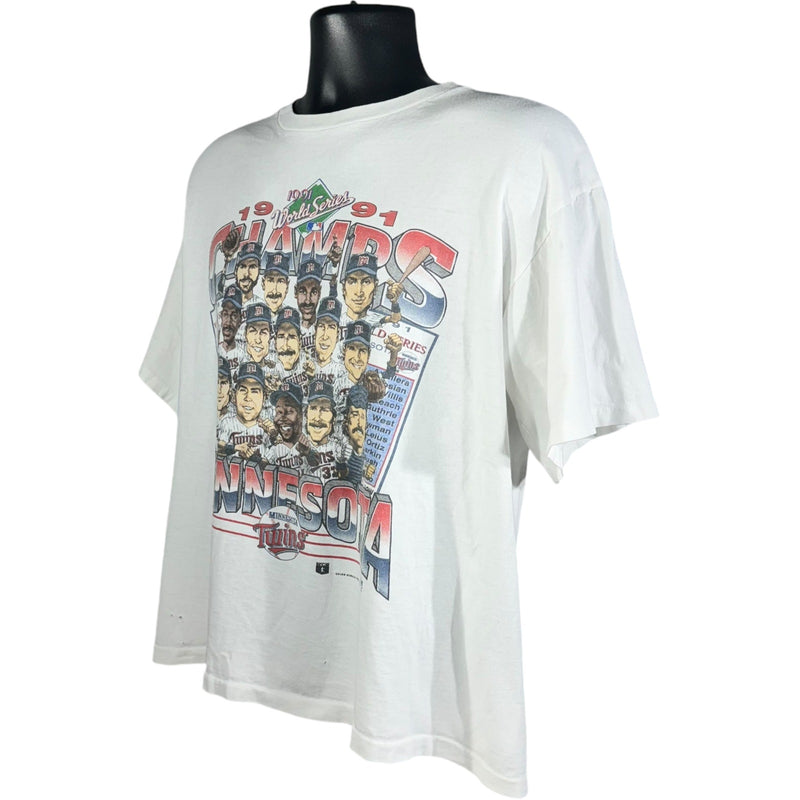 Vintage Minnesota Twins World Series Champions Caricature Tee 1991