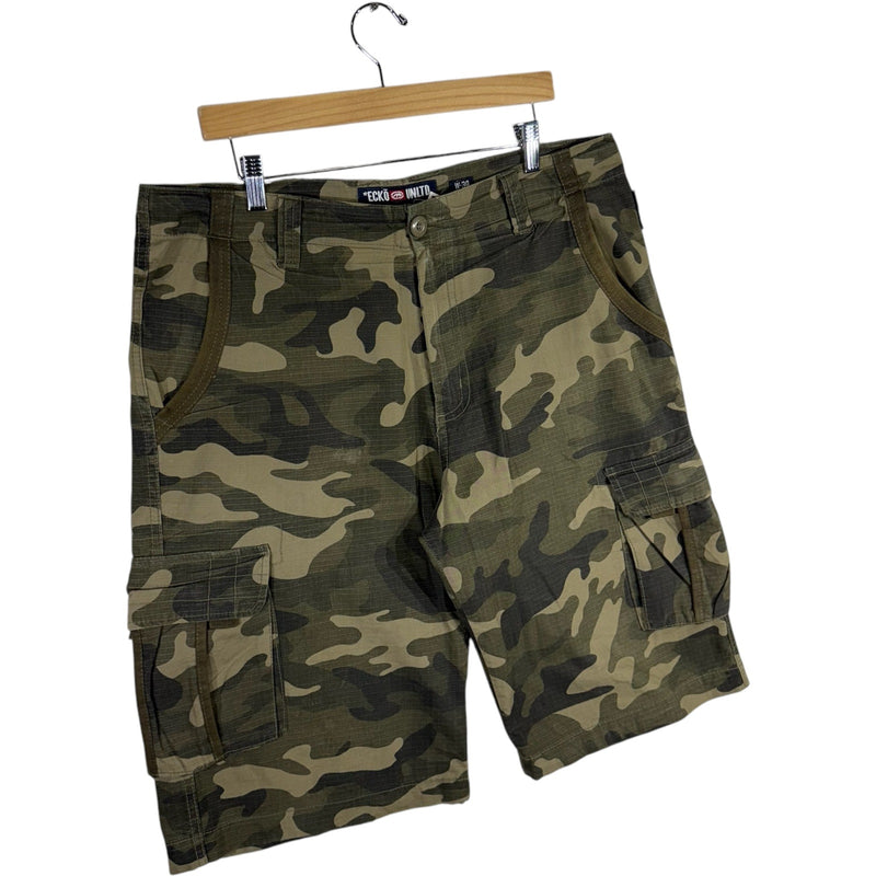 Vintage Y2K Ecko Unlimited Camo Cargo Shorts 34x12
