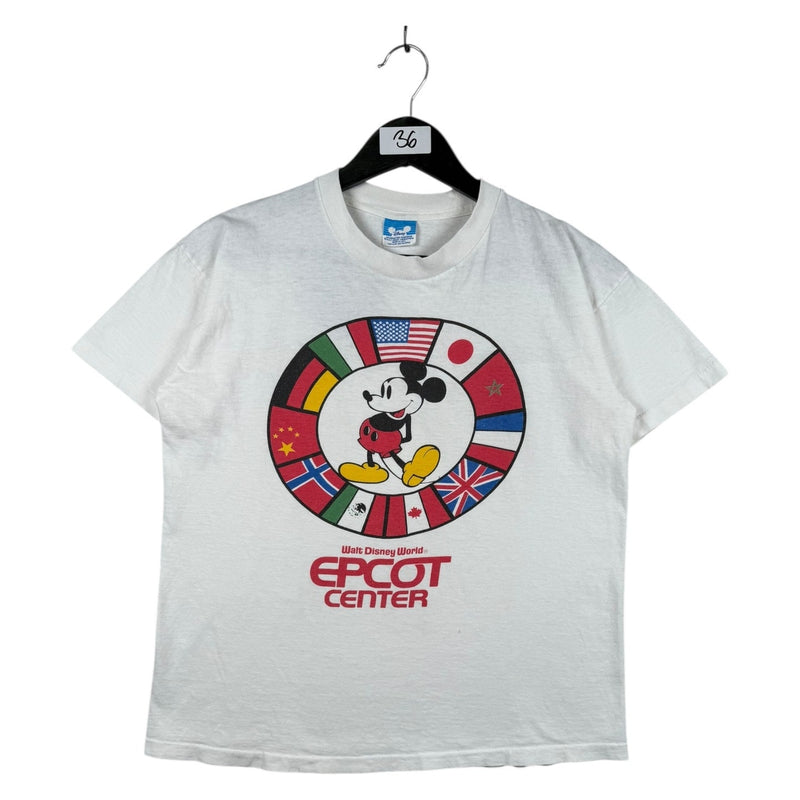 Vintage Disney Center Mickey Mouse Flag Graphic T-Shirt