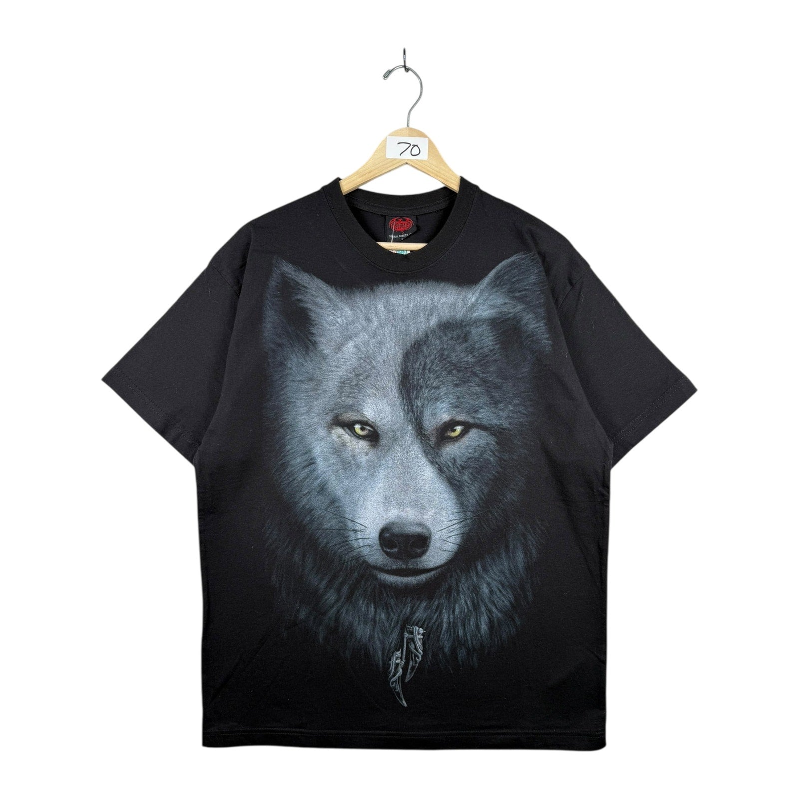 Vintage Wolf Graphic Print T-Shirt