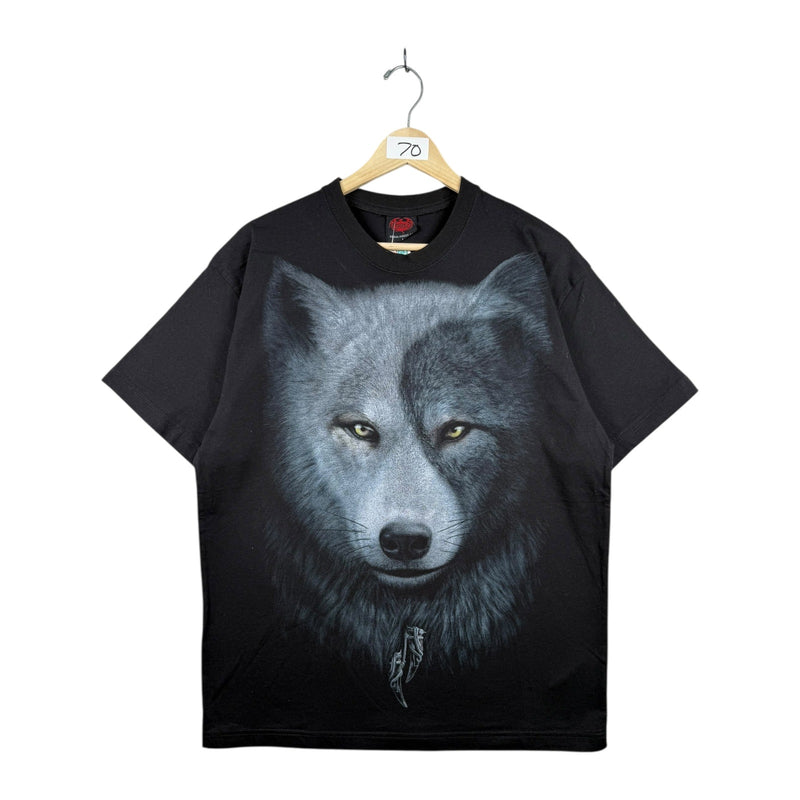 Vintage Wolf Graphic Print T-Shirt