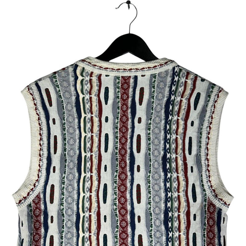 Vintage 3D Knit Button Down Sweater Vest