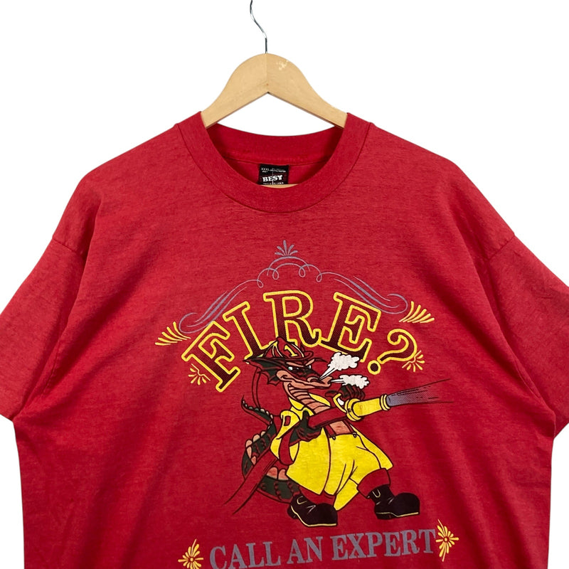 Vintage "Fire? Call An Expert!" Firefighter Dragon Tee