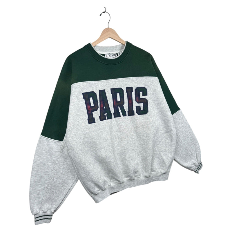 Vintage Gear Tartan Paris Embroidered Sweatshirt Crewneck