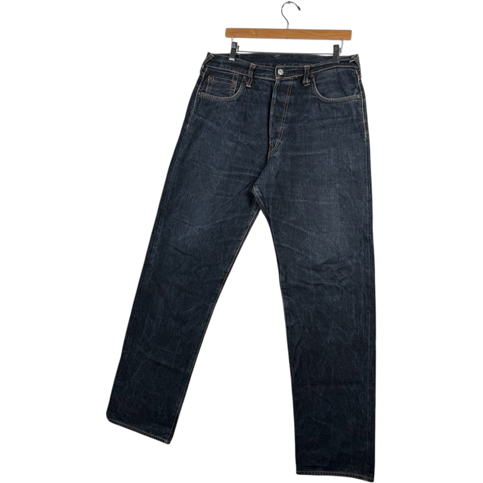 Y2K Evisu Quote Straight Leg Denim Jeans 34x33
