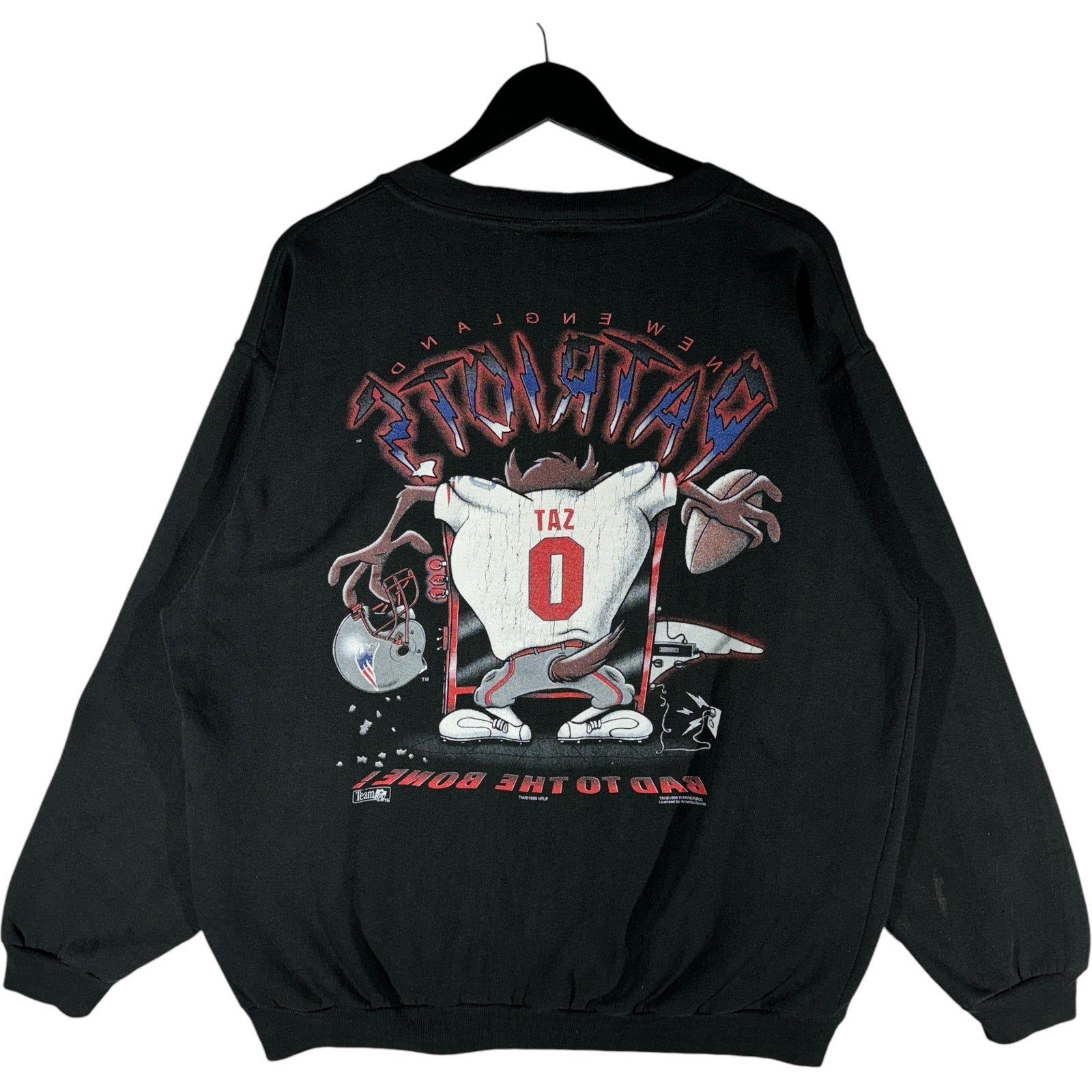 Vintage New England Patriots "Bad To The Bone" Taz Crewneck