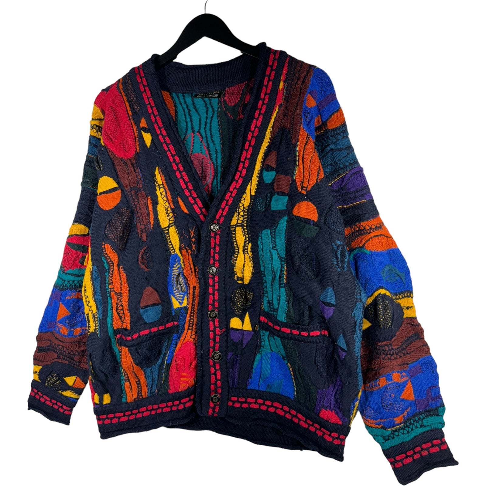 Vintage Coogi 3D Knit Cardigan Sweater