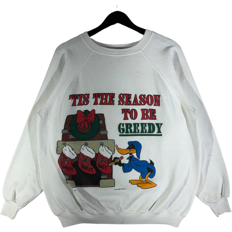 Vintage "Tis The Season To Be Greedy" Daffy Duck Crewneck