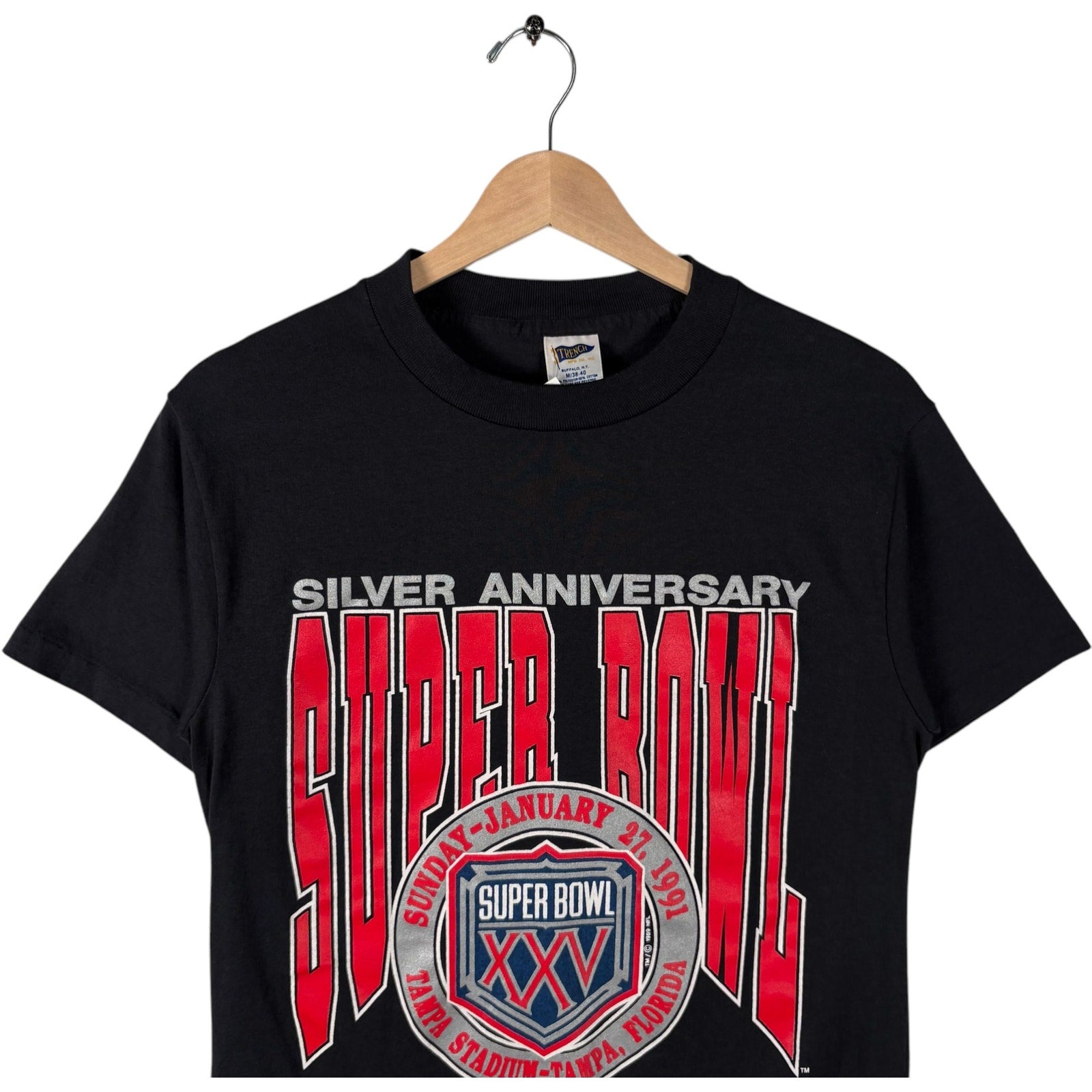 Vintage Super Bowl XXV Silver Anniversary Commemorate Tee