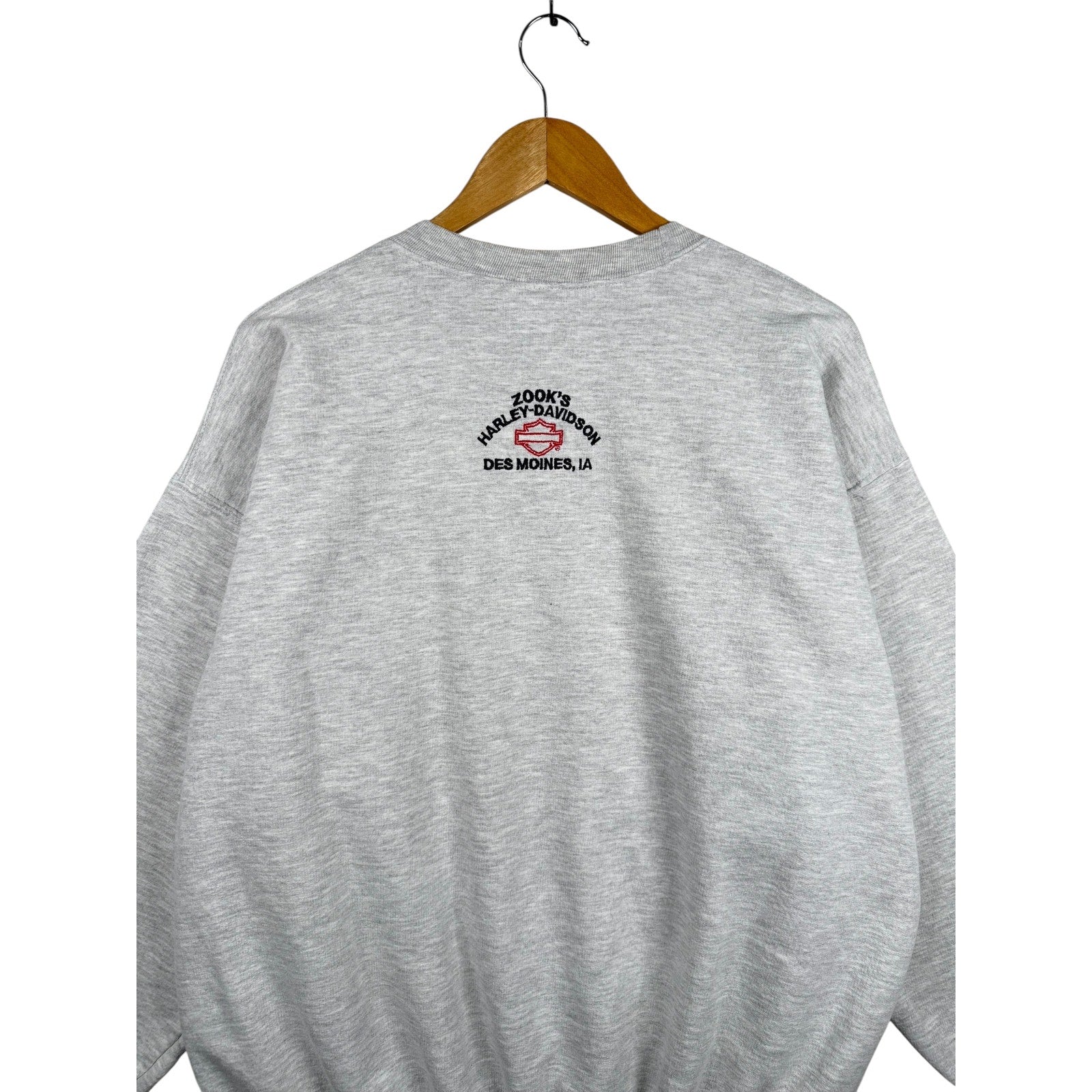 Vintage Harley Davidson Embroidered USA Flag Crewneck