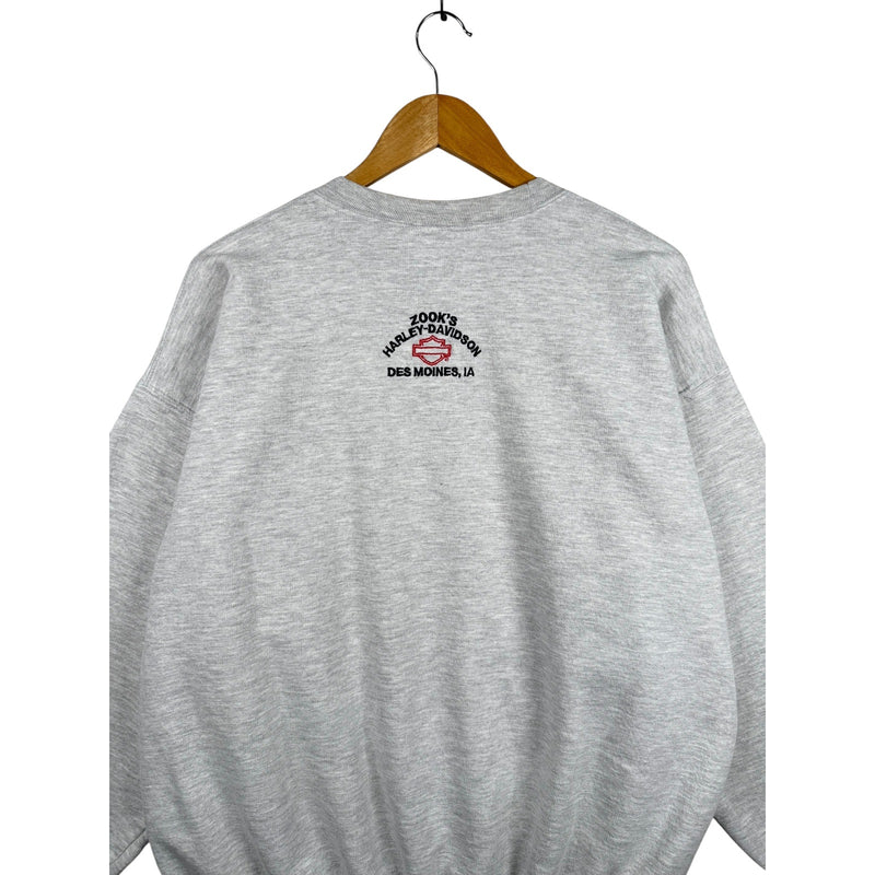 Vintage Harley Davidson Embroidered USA Flag Crewneck