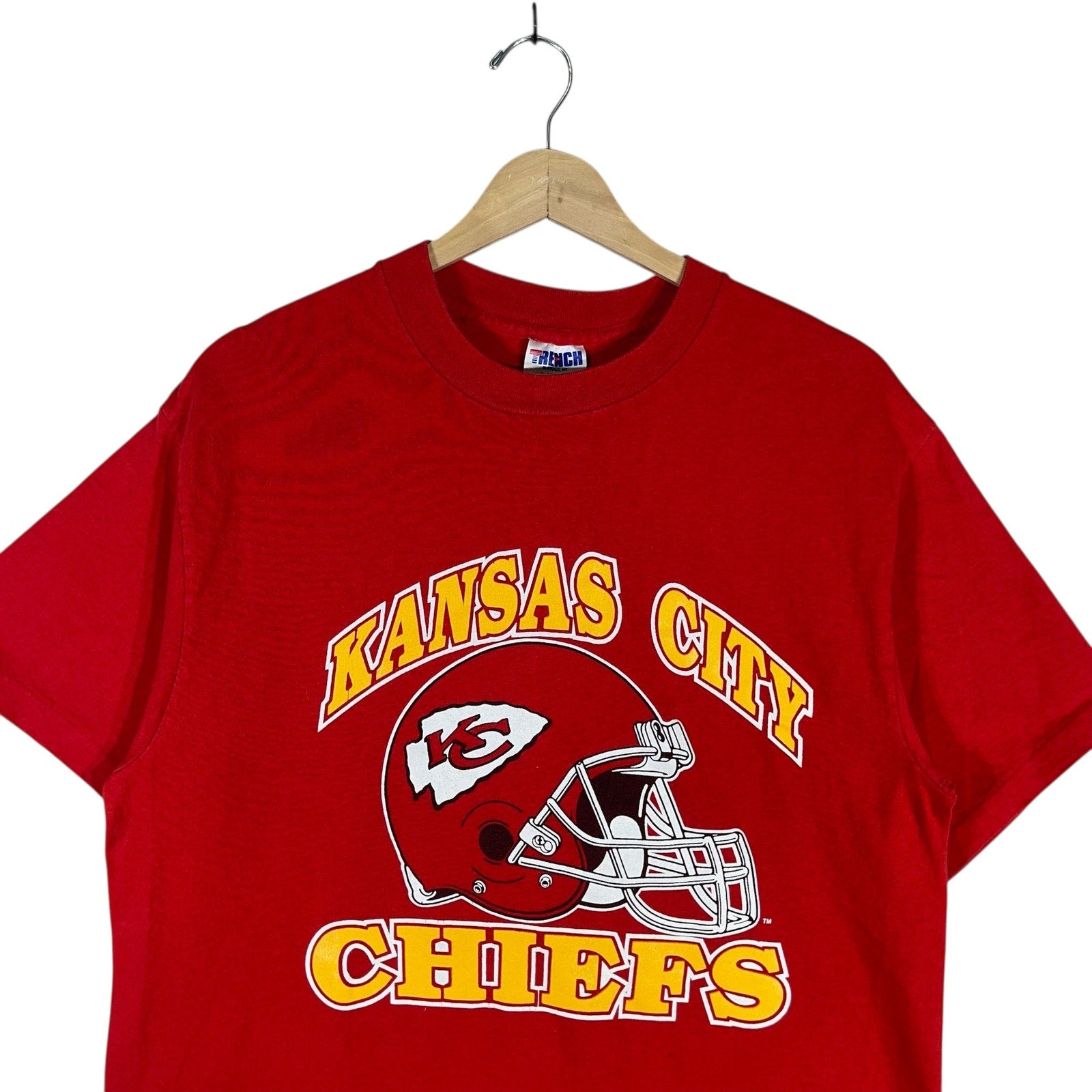 Vintage Kansas City Chiefs Helmet Logo NFL Tee