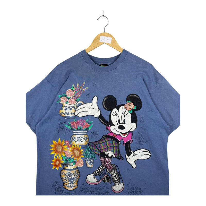 Vintage Mickey Unlimited Minnie Mouse Disney Floral Pots T-Shirt