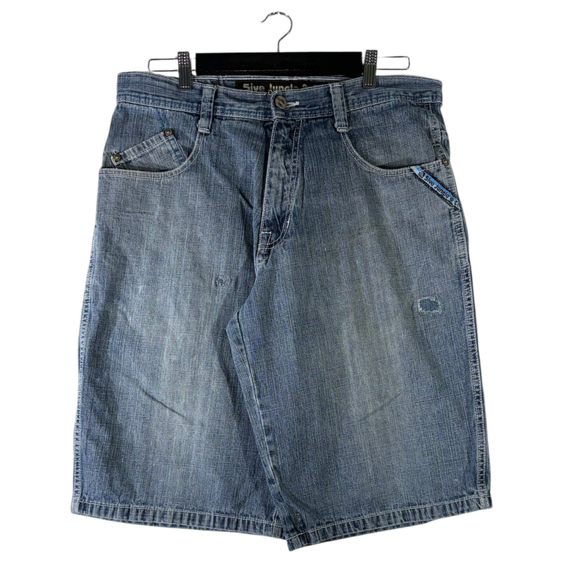 Vintage 5ive Jungle & Co. Embroidered Denim Shorts 36