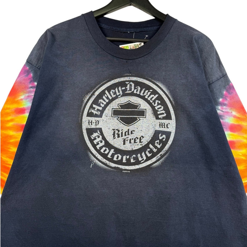 Vintage Harley Davidson Tie Dye Smoky Mountain Tennessee Long Sleeve Shirt