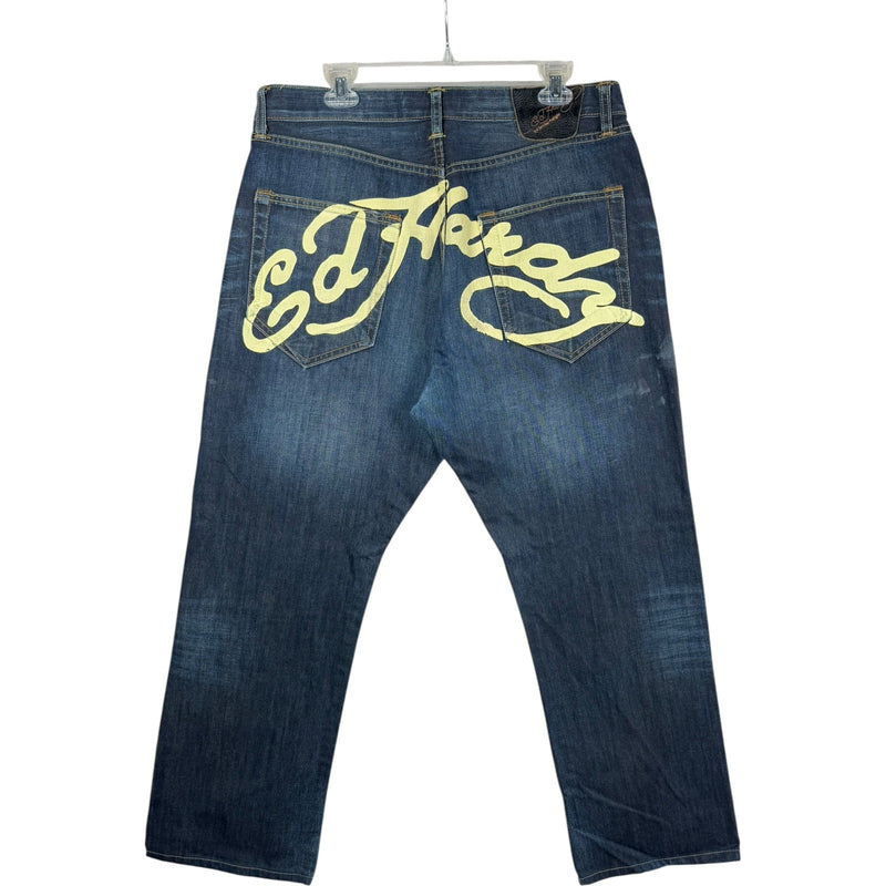 Vintage Ed Hardy Embroidered Straight Leg Jeans 36