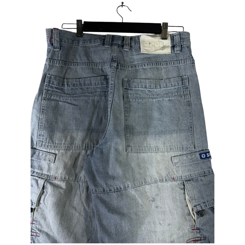 Vintage Southpole Wide Leg Denim Cargo Shorts 32
