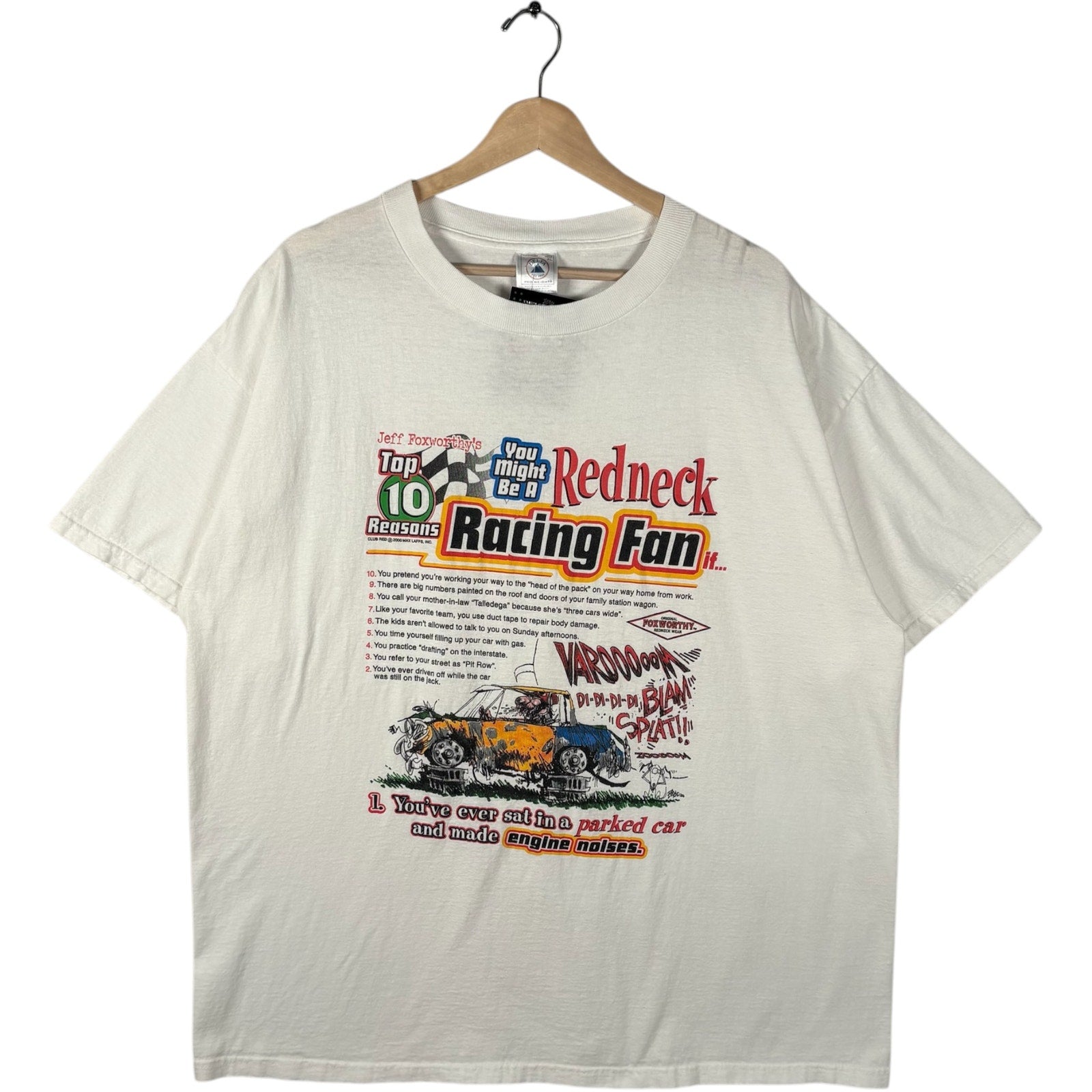 Vintage Redneck Racing Fan Top 10 Reasons Humor Novelty Tee