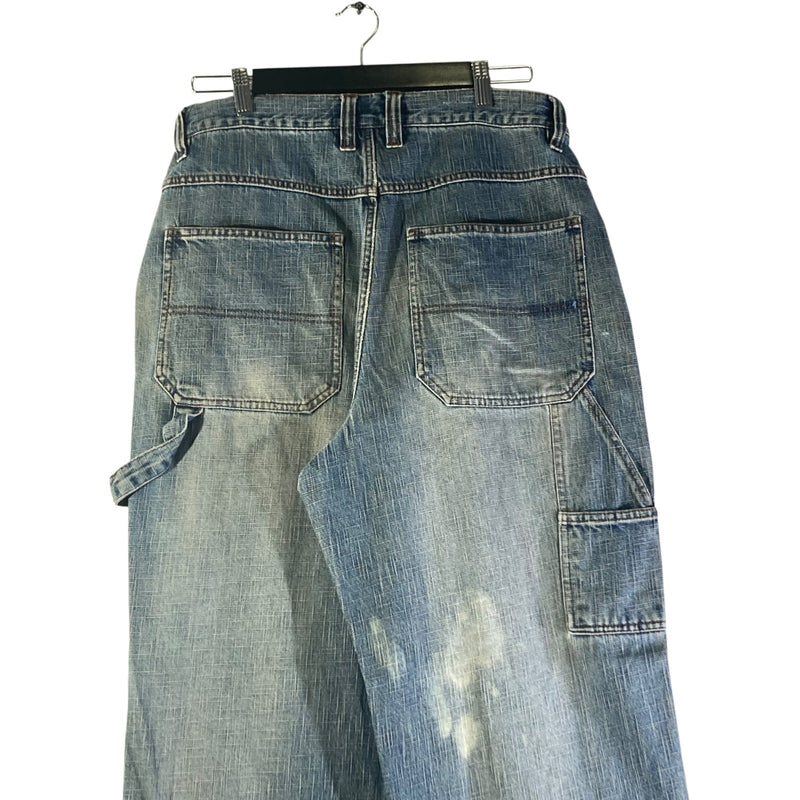 Vintage Detail Denim Workwear Utility Carpenter Pants 34