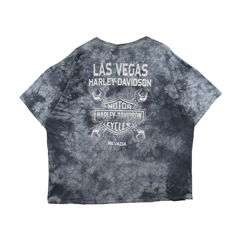 Vintage Harley Davidson Las Vegas Skull Tie-Dye Graphic T-Shirt