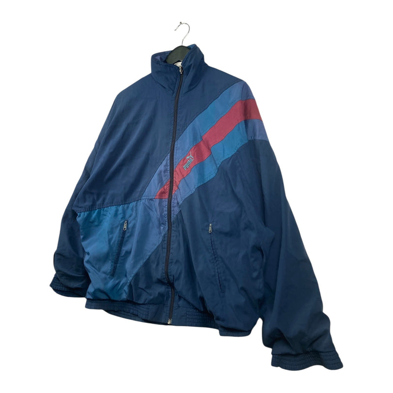Vintage Puma Diagonal Colorblock Stripe Windbreaker