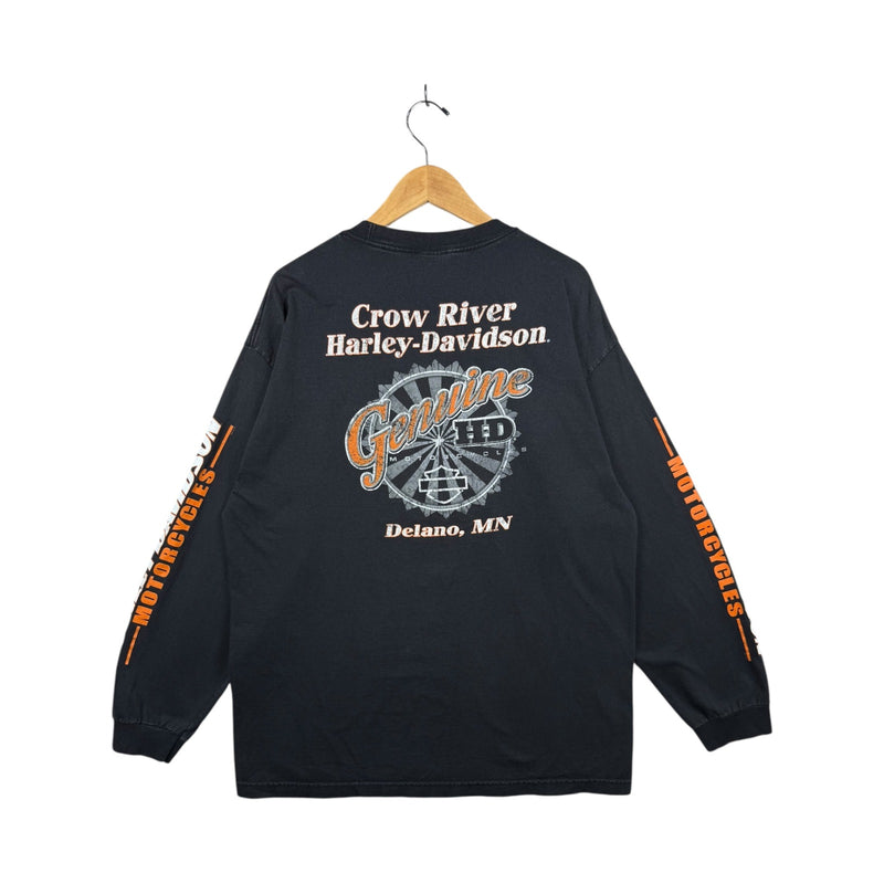 Vintage Harley Davidson Genuine Motorcycles Delano MN Long Sleeve T-Shirt