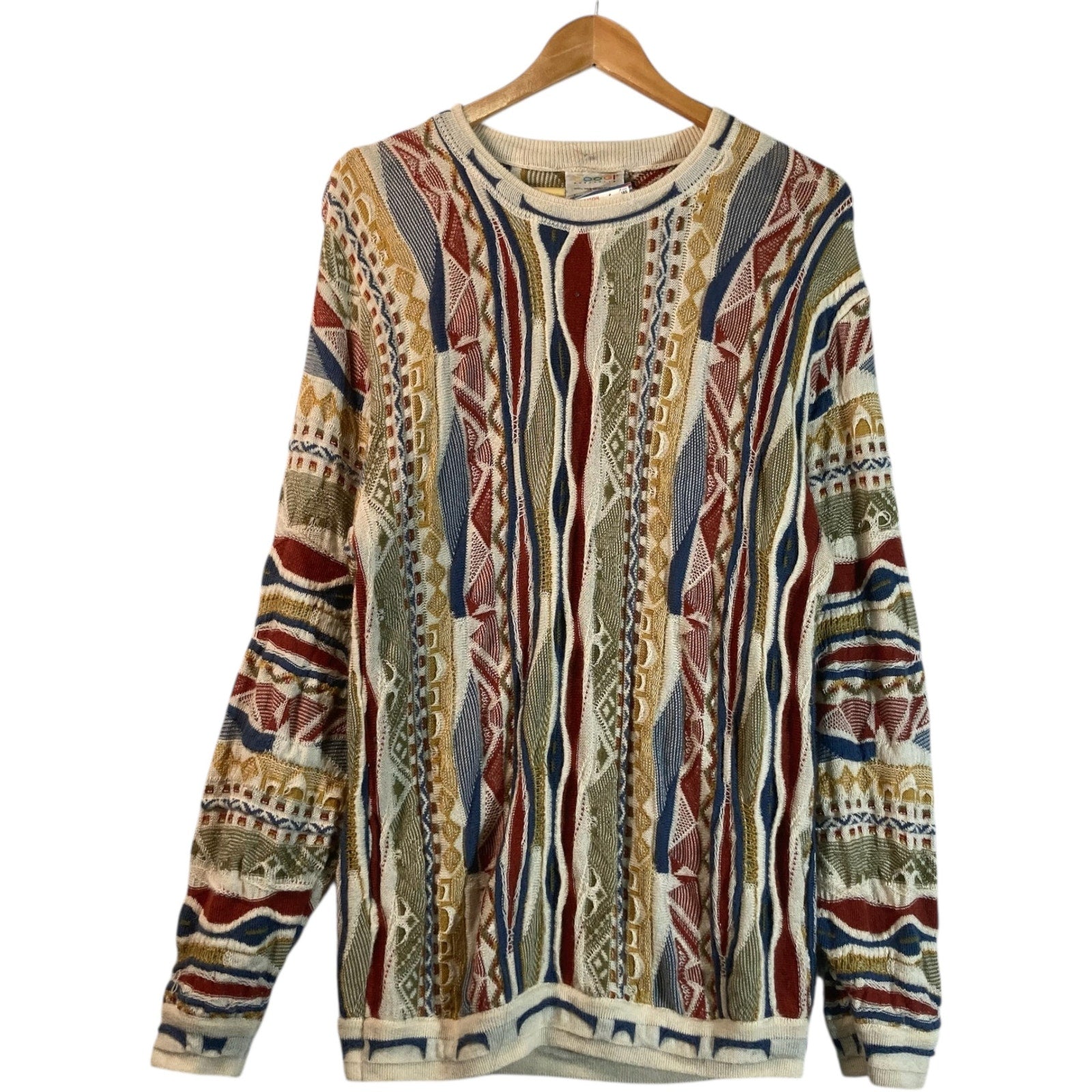 Vintage Coogi 3D Diamond Abstract Knit Sweater