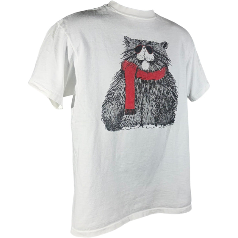 Vintage Cat In A Scarf Art Tee 80s