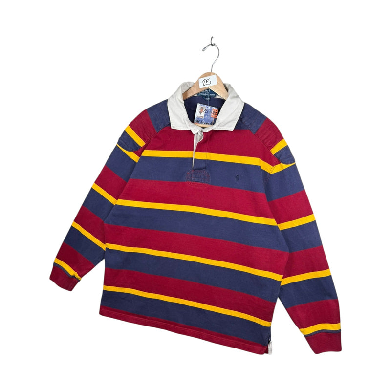 Vintage Polo Ralph Lauren Striped Rugby Long Sleeve Polo Rugby