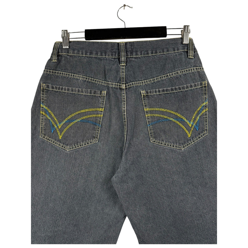 Vintage Qruel Cross Patch Denim Shorts 38