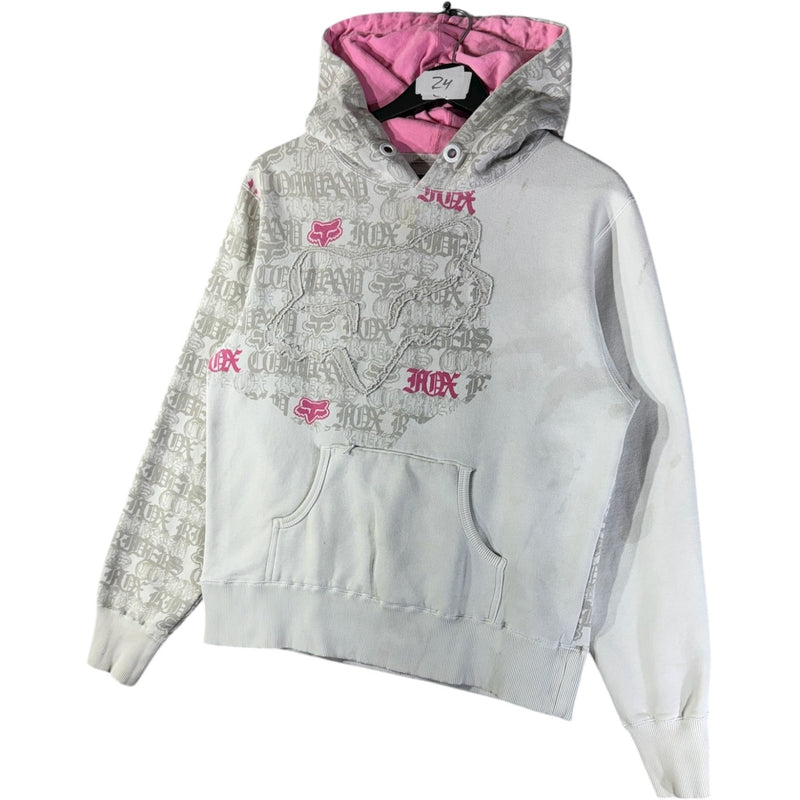 Vintage Fox Embroidered Logo Hoodie