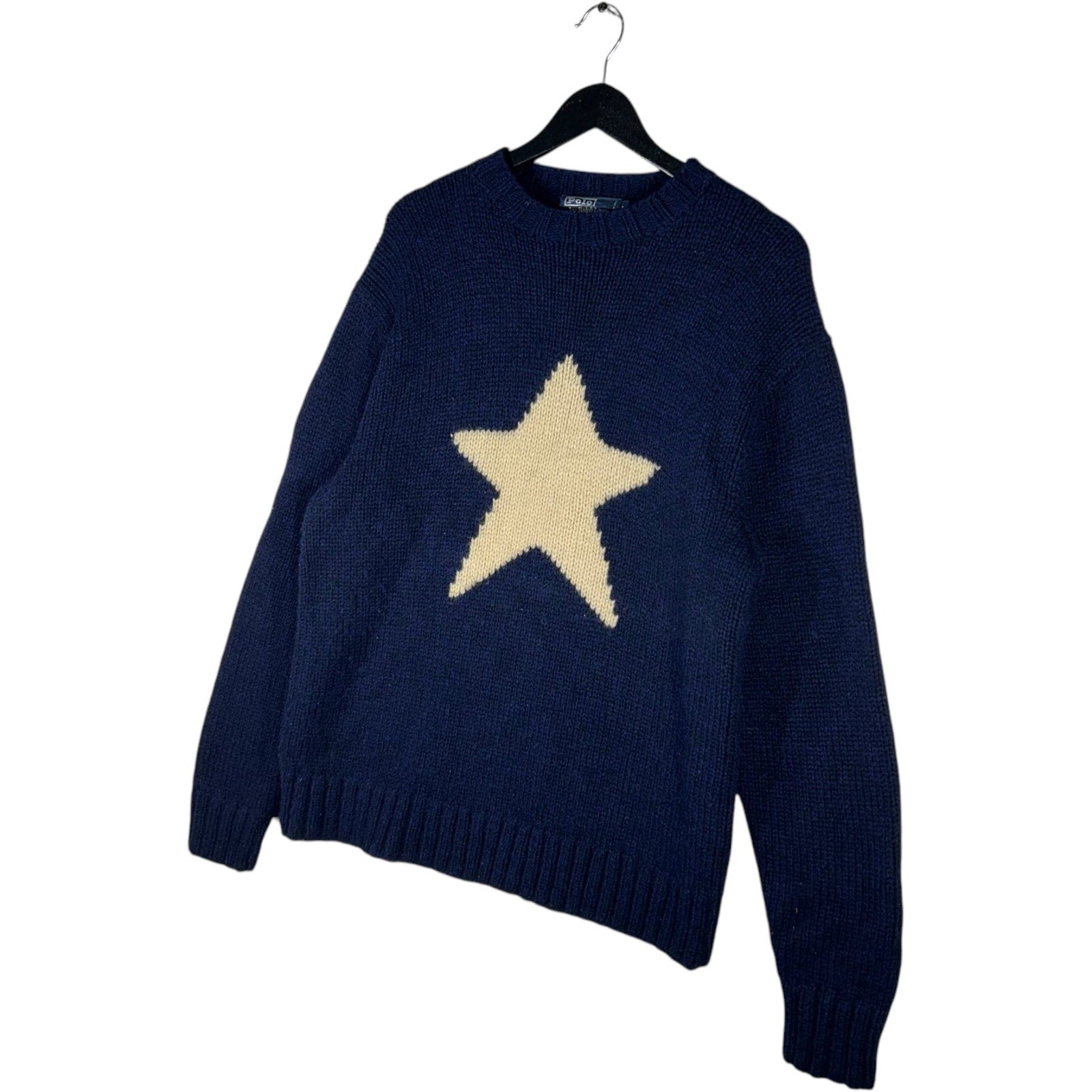 Vintage Polo Ralph Lauren Star Hand Knit Wool Sweater