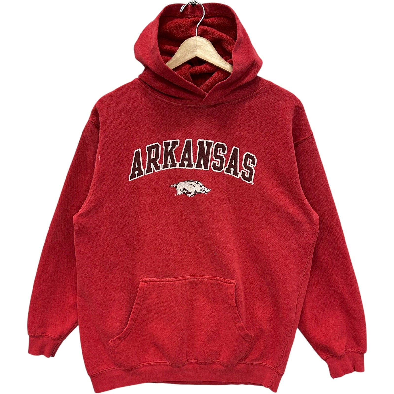 Vintage University Of Arkansas Razorback Spellout Hoodie Medium